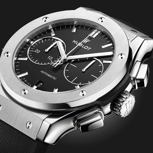 Hublot Classic Fusion Chronograph Titanium 45mm Black Dial Strap Watch - Berry's Jewellers
