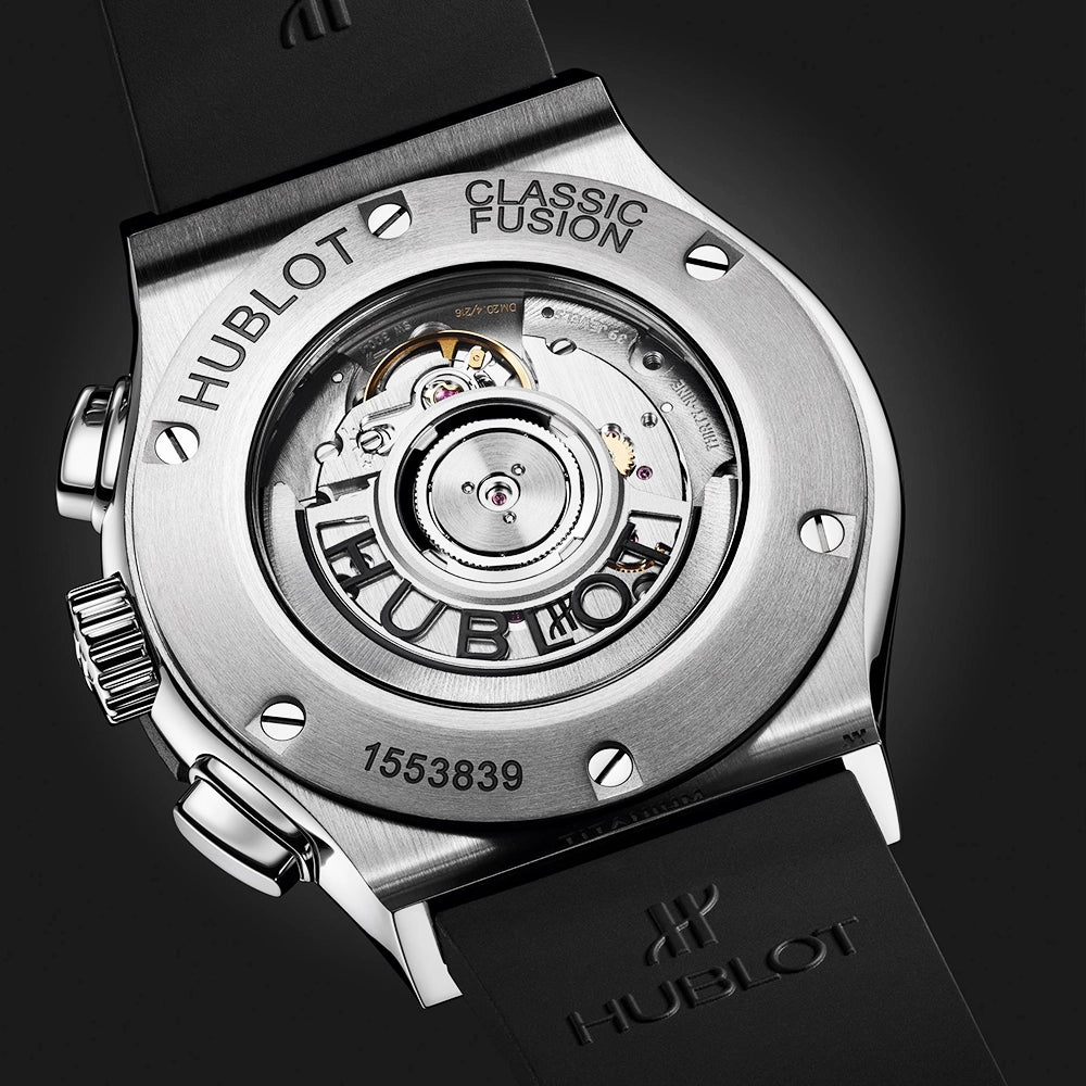 Hublot Classic Fusion Chronograph Titanium 42mm Black Dial Strap Watch - Berry's Jewellers