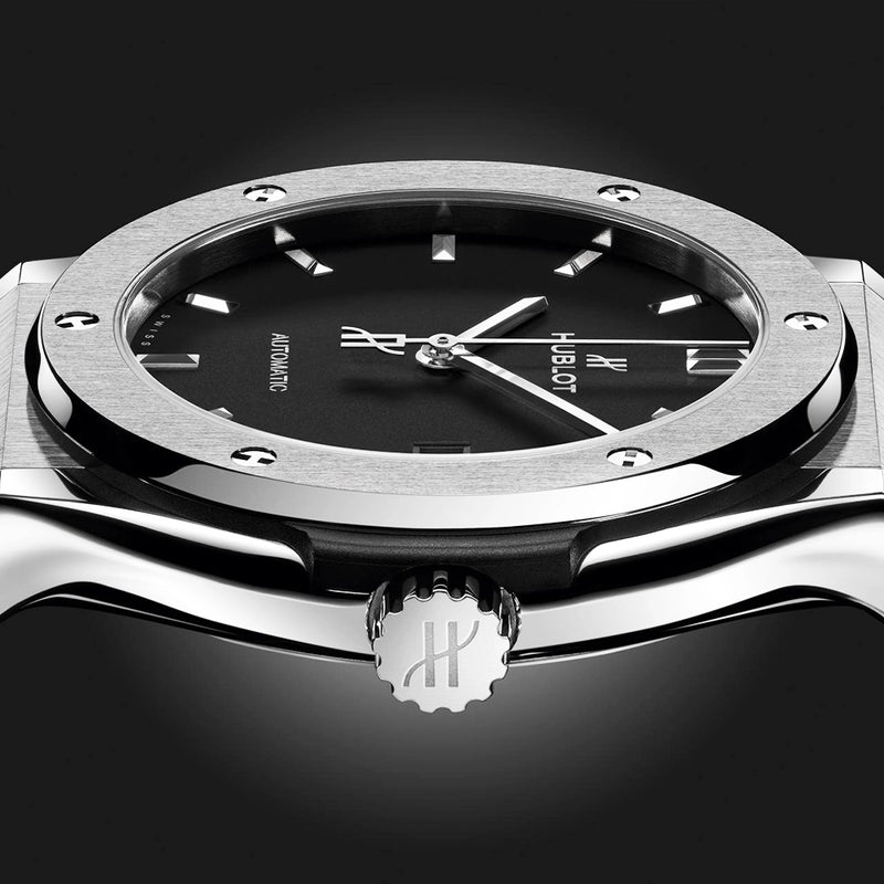 Hublot Classic Fusion Titanium 42mm Black Dial Automatic Strap Watch - Berry's Jewellers