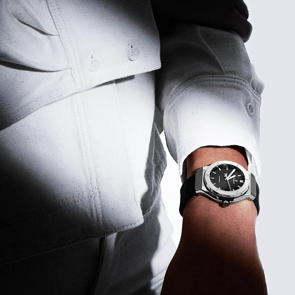 Hublot Classic Fusion Titanium 42mm Black Dial Automatic Strap Watch - Berry's Jewellers