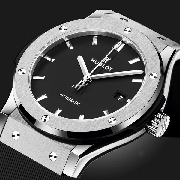 Hublot Classic Fusion Titanium 42mm Black Dial Automatic Strap Watch - Berry's Jewellers