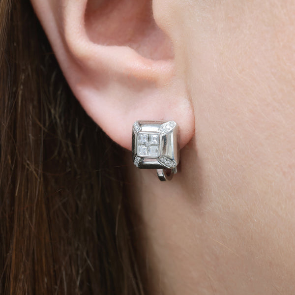 Berry's 18ct White Gold Diamond Square Stud Earrings - Berry's Jewellers