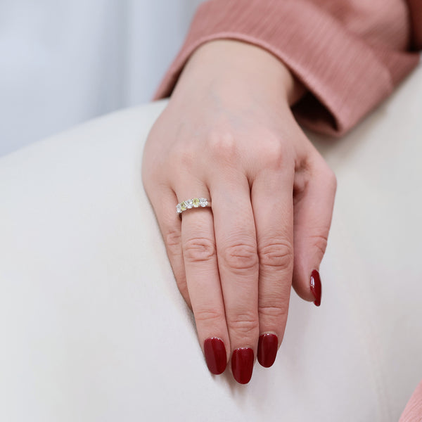 Berry's Platinum Oval Diamond And Fancy Yellow Diamond Five Stone Dress Ring - Berry's Jewellers