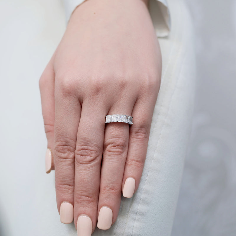 Berry's Platinum Radiant Cut Diamond Five Stone Eternity Ring - Berry's Jewellers