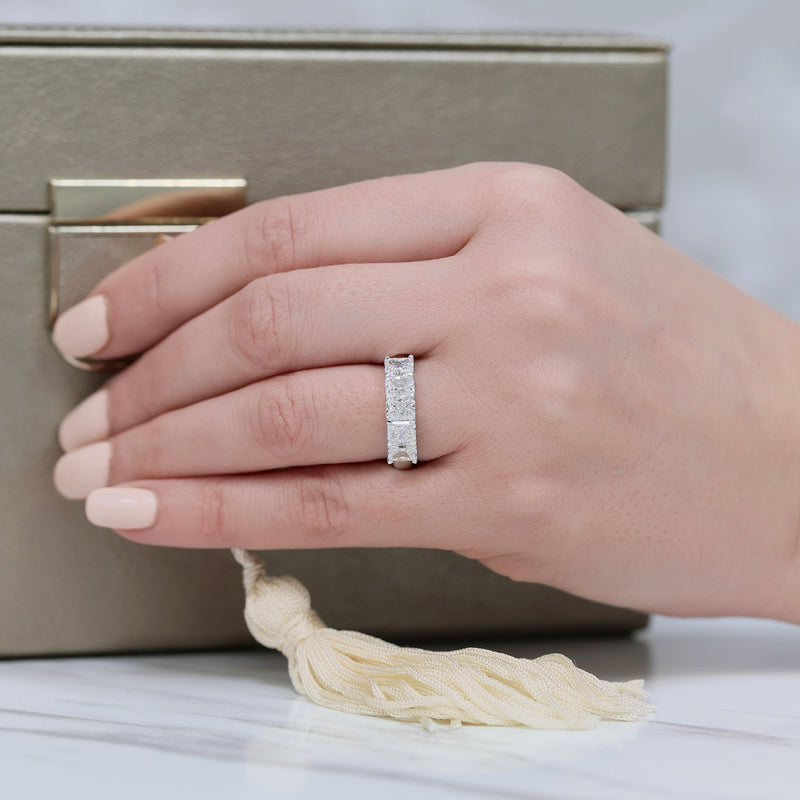 Berry's Platinum Radiant Cut Diamond Five Stone Eternity Ring - Berry's Jewellers