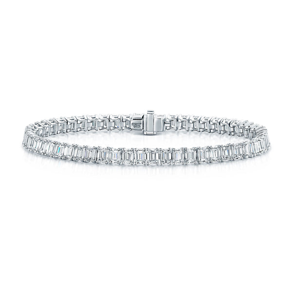 Berry's Platinum Emerald Cut Diamond Tennis Bracelet - Berry's Jewellers