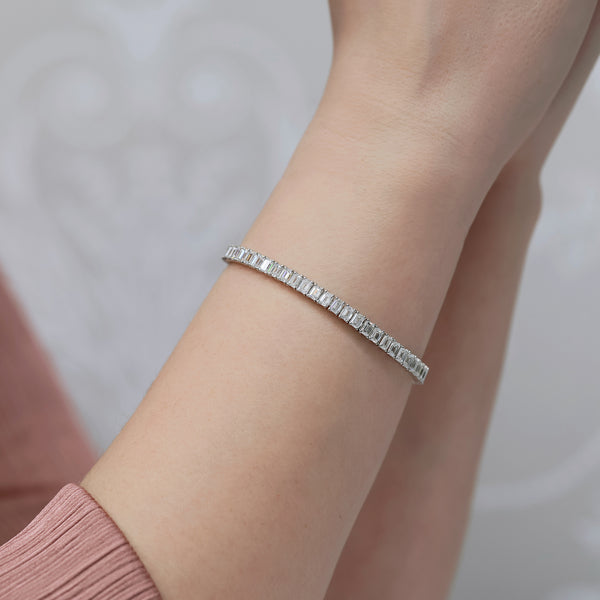 Berry's Platinum Emerald Cut Diamond Tennis Bracelet - Berry's Jewellers