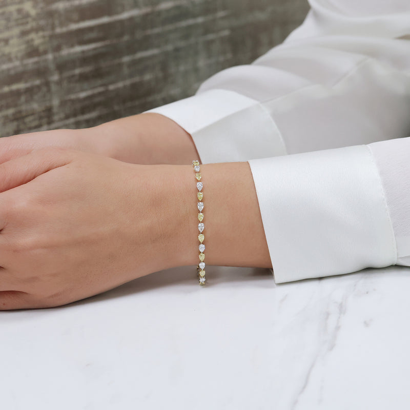 Berry's 18ct Yellow And White Gold Pear Cut Diamond Bracelet - Berry's Jewellers