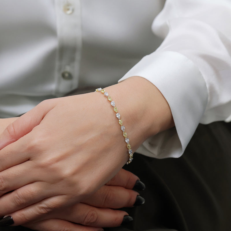 Berry's 18ct Yellow And White Gold Pear Cut Diamond Bracelet - Berry's Jewellers