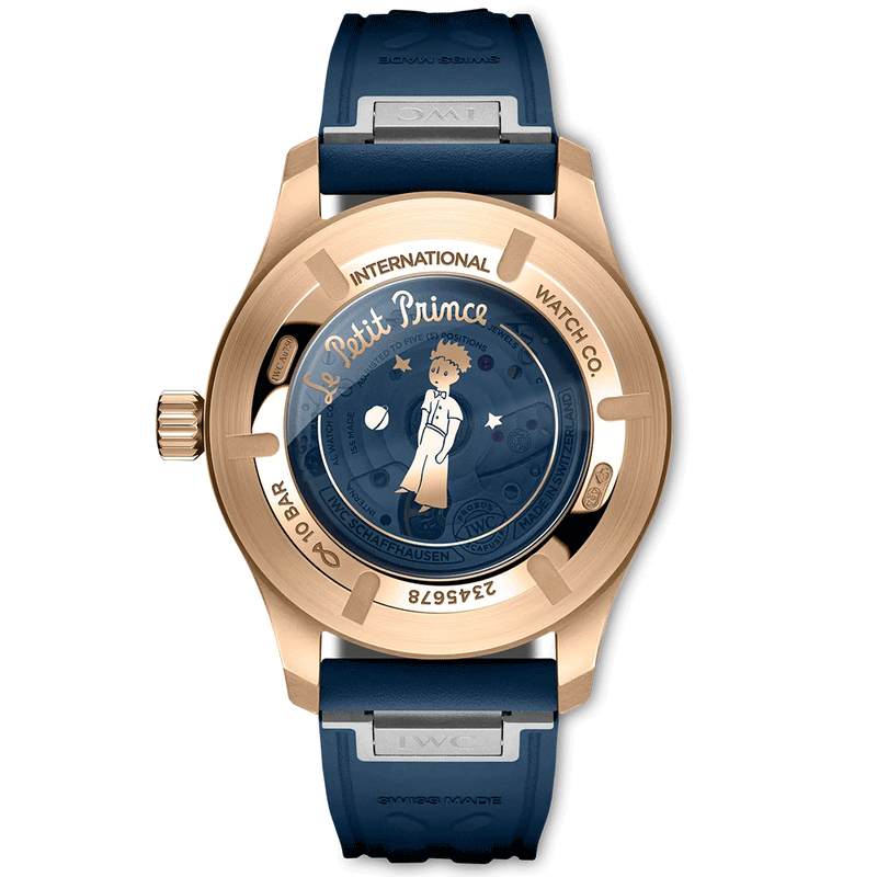 IWC Schaffhausen Pilot's Mark XX 40mm 18ct Gold Le Petit Prince Automatic Rubber Strap Watch - Berry's Jewellers