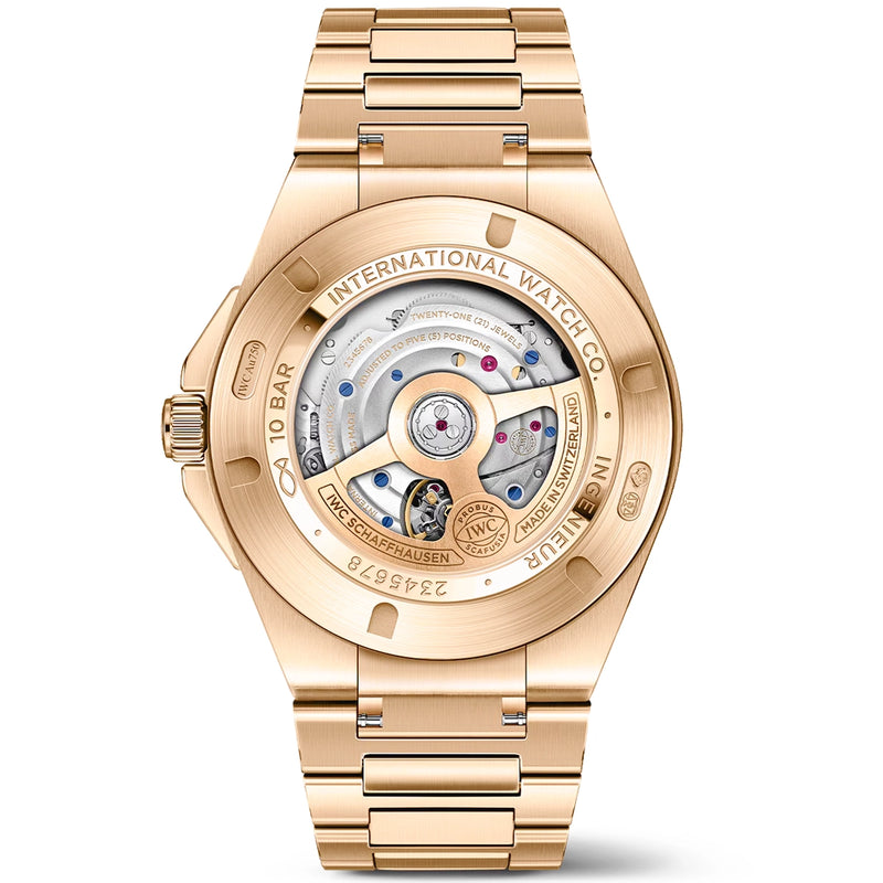 IWC Schaffhausen Ingenieur Automatic 40mm 18ct Rose Gold Black Dial Mens Watch - Berry's Jewellers