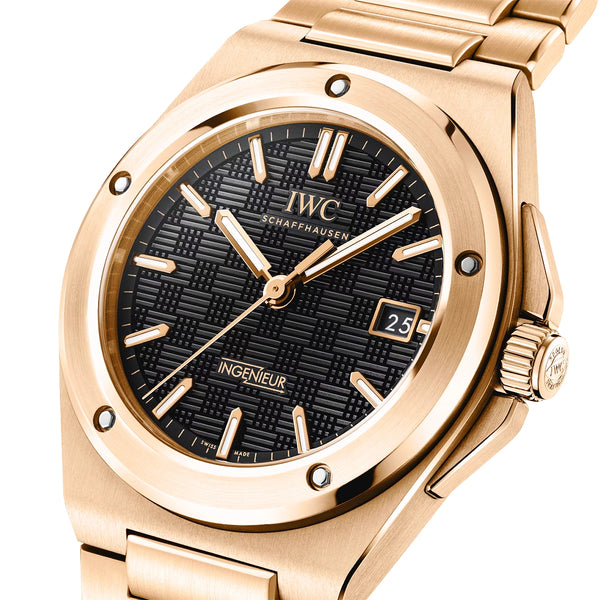 IWC Schaffhausen Ingenieur Automatic 40mm 18ct Rose Gold Black Dial Mens Watch - Berry's Jewellers