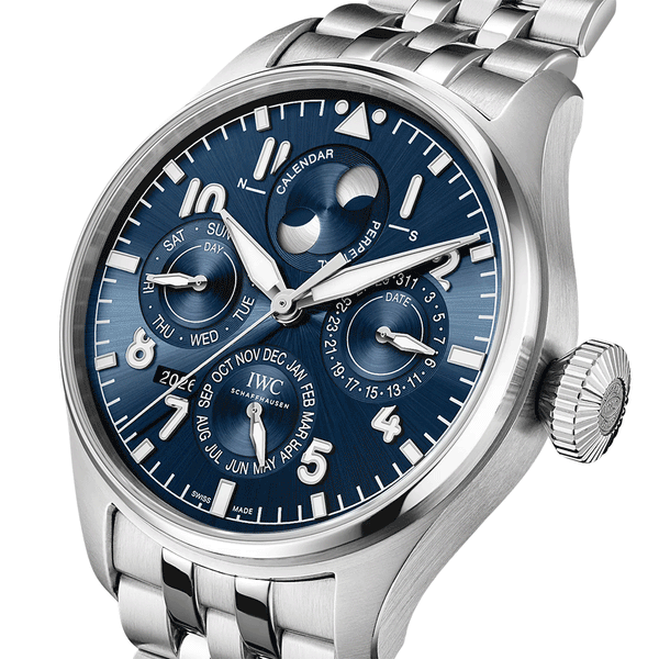 IWC Schaffhausen Big Pilot's 42mm Perpetual Calendar Le Petit Prince Automatic Bracelet Watch - Berry's Jewellers