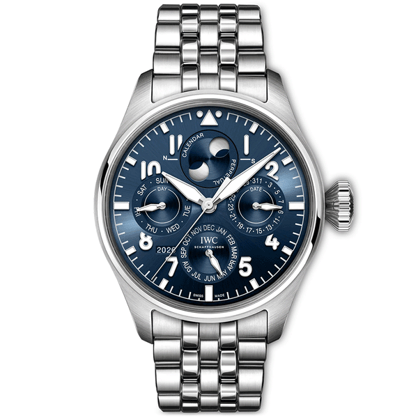 IWC Schaffhausen Big Pilot's 42mm Perpetual Calendar Le Petit Prince Automatic Bracelet Watch - Berry's Jewellers