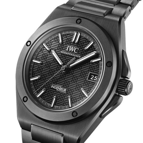 IWC Schaffhausen Ingenieur Automatic 42mm Black Ceramic Mens Bracelet Watch - Berry's Jewellers