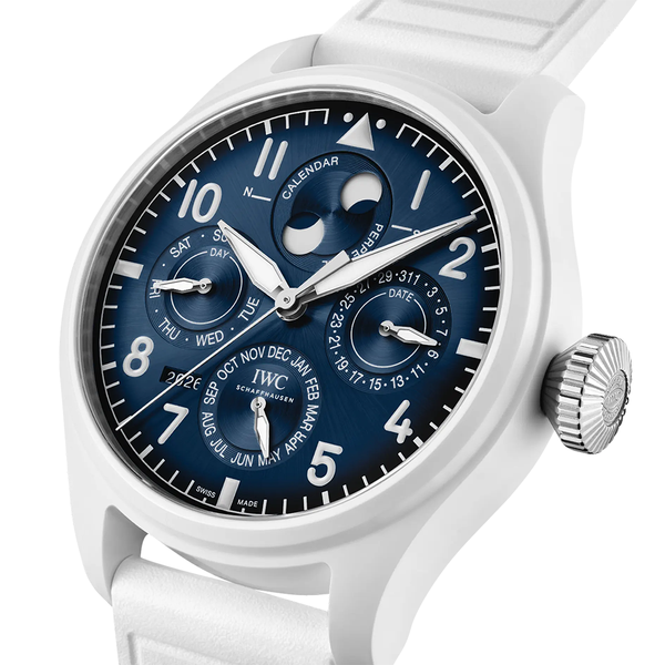 IWC Schaffhausen Big Pilot's Perpetual Calendar 43mm White Ceramic Automatic Watch - Berry's Jewellers