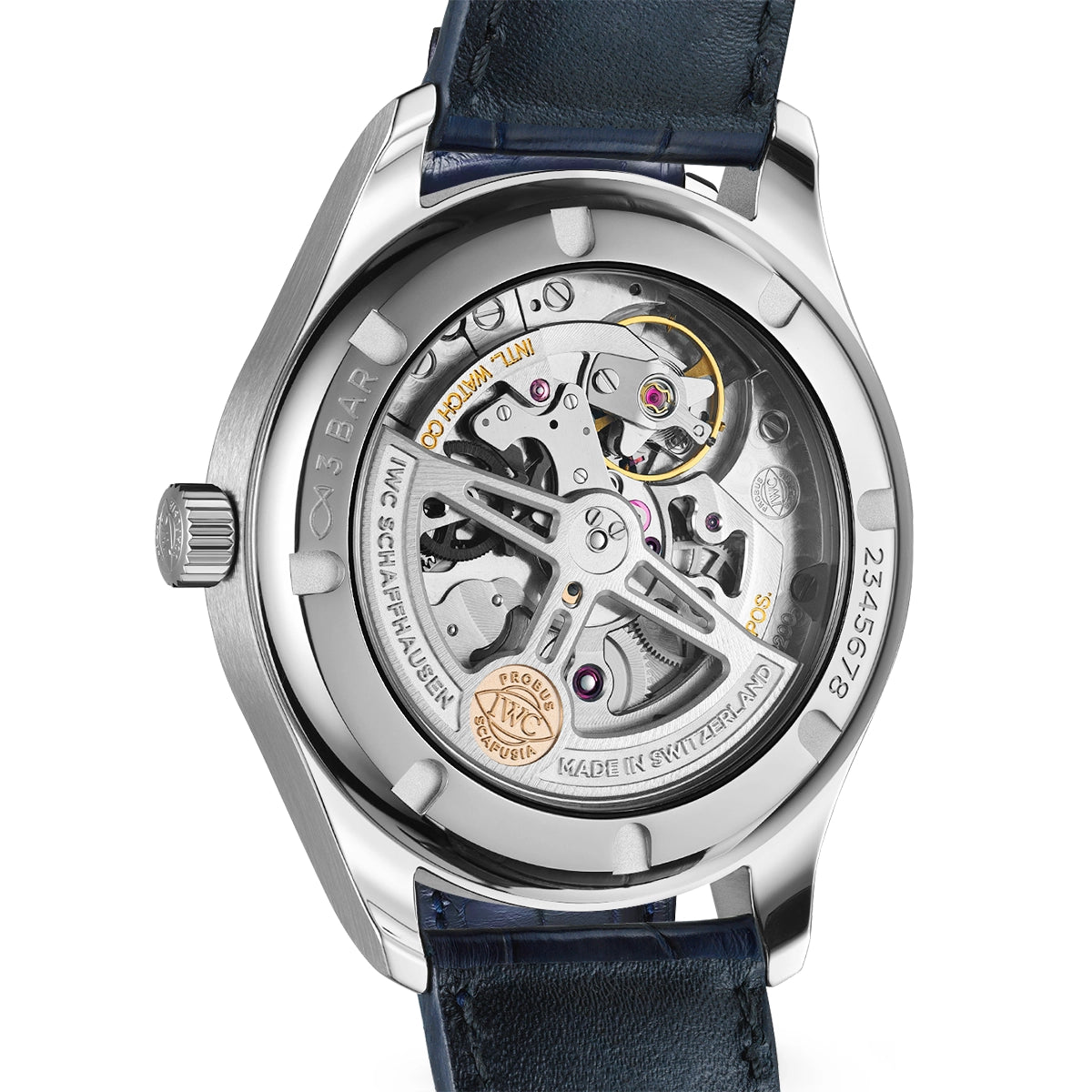 IWC Schaffhausen Portugieser 40mm Silver/Blue Dial Men's Automatic Strap Watch - Berry's Jewellers