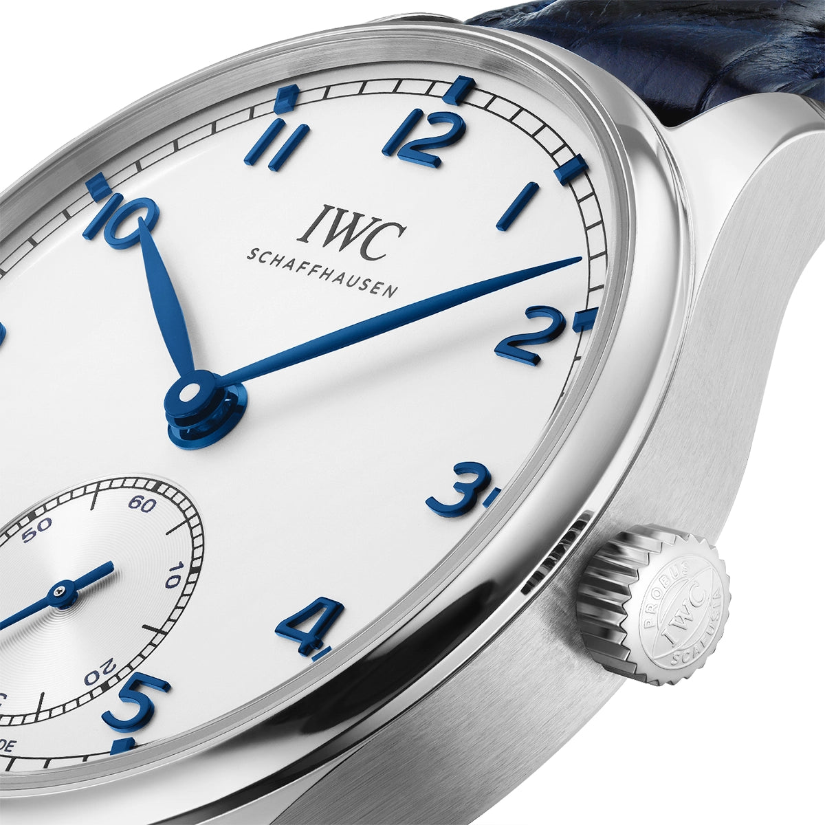 IWC Schaffhausen Portugieser 40mm Silver/Blue Dial Men's Automatic Strap Watch - Berry's Jewellers