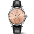 Portugieser 40mm Salmon Sunray Dial Mens Automatic Strap Watch