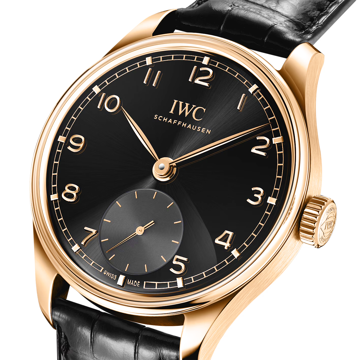 Portugieser 'Obsidian' 40mm 18ct Yellow Gold Strap Watch