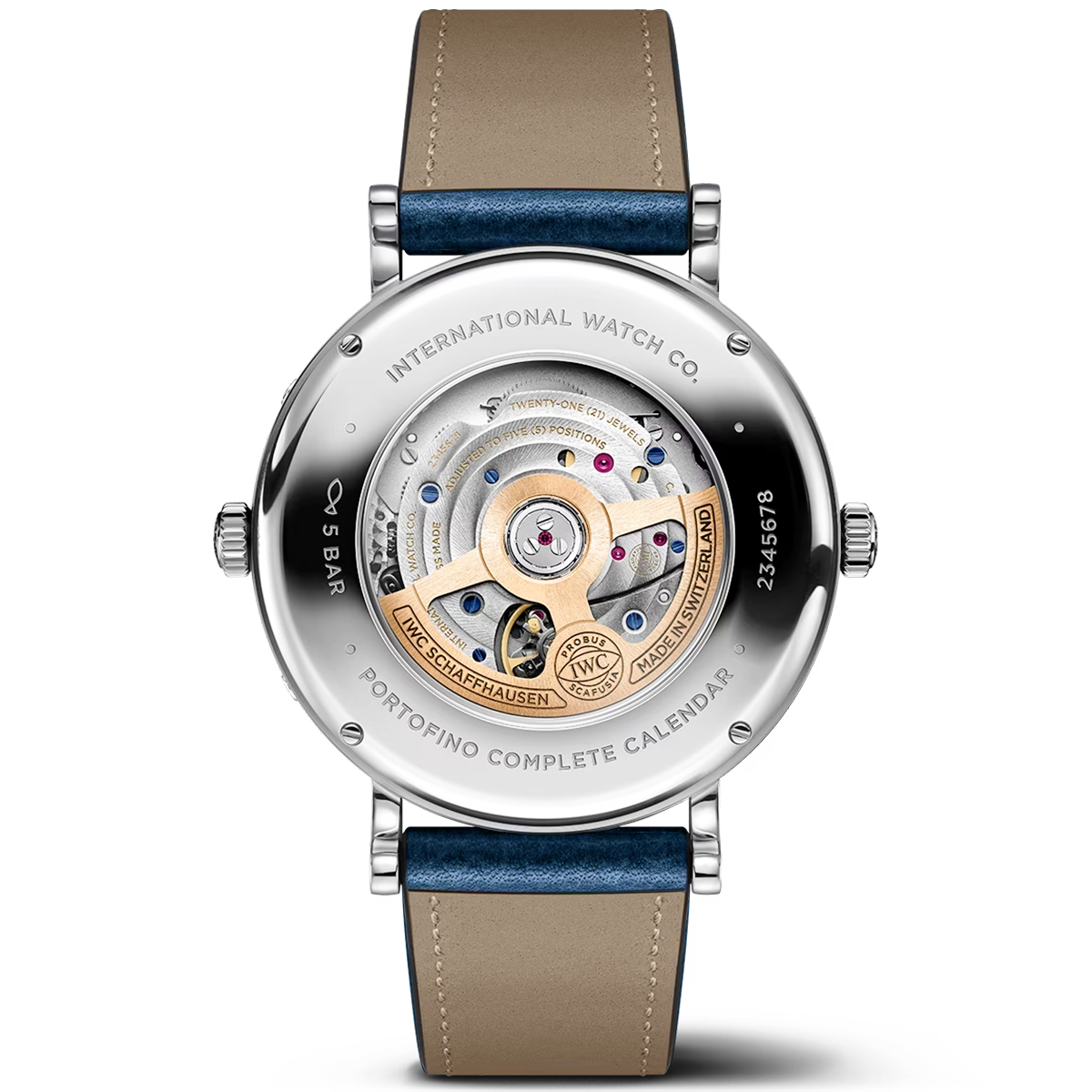 Portofino Complete Calendar 40mm White Dial Men's Strap Watch