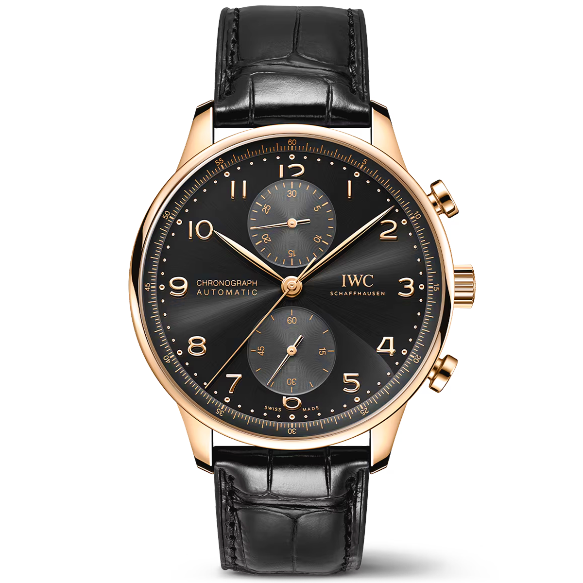 Portugieser 'Obsidian' 41mm 18ct Yellow Gold Chronograph Strap Watch