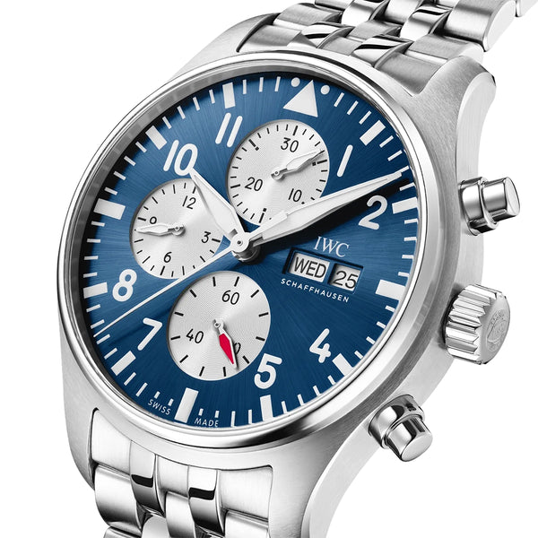 IWC Schaffhausen Pilot's Laureus 43mm Blue Dial Limited Edition Chronograph Watch - Berry's Jewellers
