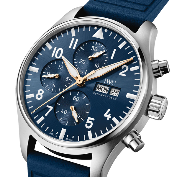 IWC Schaffhausen Pilot's Chronograph 43mm Le Petit Prince Automatic Rubber Strap Watch - Berry's Jewellers