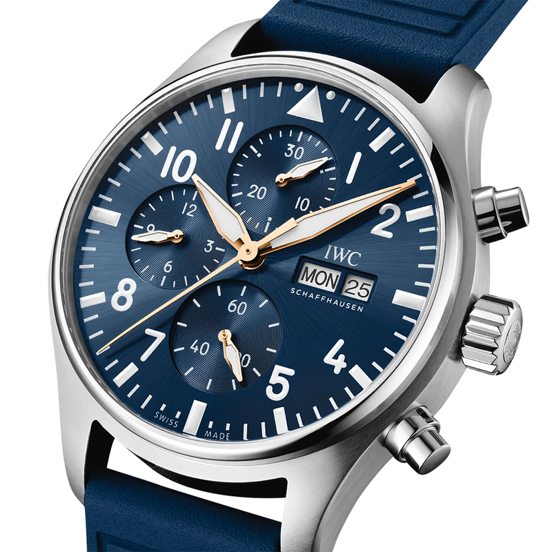 IWC Schaffhausen Pilot's Chronograph 43mm Le Petit Prince Automatic Rubber Strap Watch - Berry's Jewellers