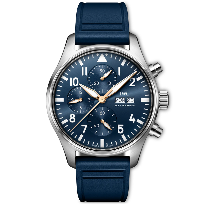 IWC Schaffhausen Pilot's Chronograph 43mm Le Petit Prince Automatic Rubber Strap Watch - Berry's Jewellers