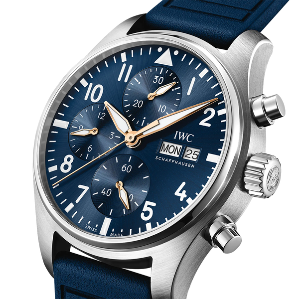 IWC Schaffhausen Pilot's 41mm Chronograph Le Petit Prince Automatic Rubber Strap Watch - Berry's Jewellers