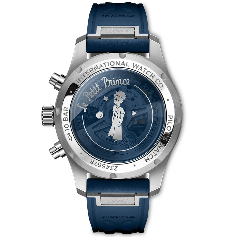 IWC Schaffhausen Pilot's 41mm Chronograph Le Petit Prince Automatic Rubber Strap Watch - Berry's Jewellers