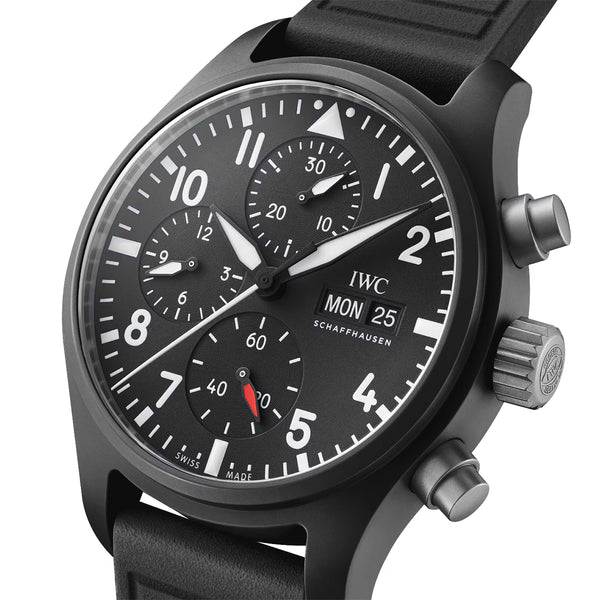 IWC Schaffhausen Pilot's Top Gun 41mm Black Ceramic Men's Chronograph Watch - Berry's Jewellers