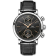 Portofino 39mm Black/Rose Dial Chronograph Black Leather Strap Watch