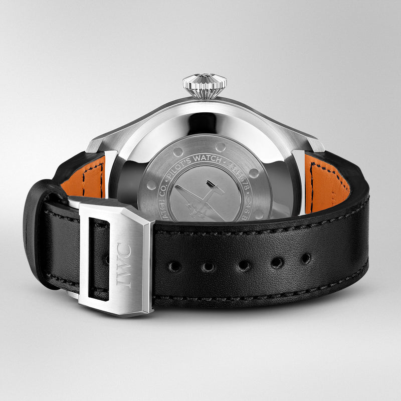 IWC Schaffhausen Big Pilot's 46mm Black Dial Mens Leather Strap Watch - Berry's Jewellers