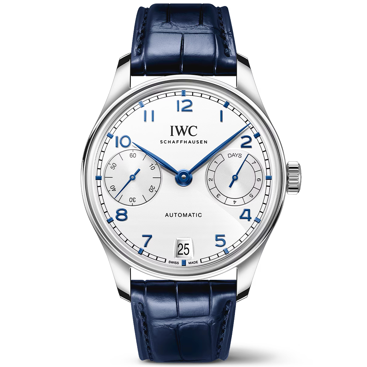 Portugieser 'Silver Moon' 42mm Men's Automatic Strap Watch