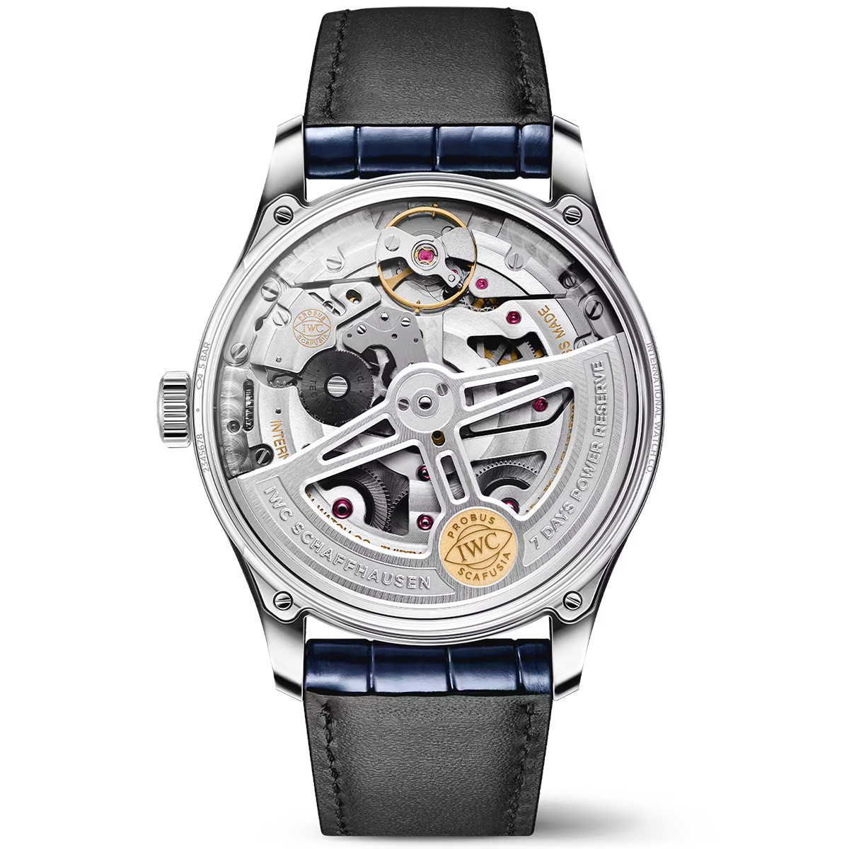 Portugieser 'Silver Moon' 42mm Men's Automatic Strap Watch