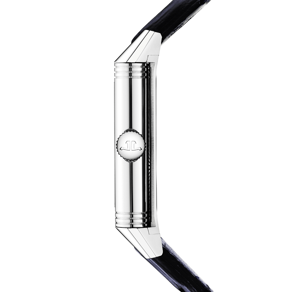 Reverso Tribute Monoface Small Seconds Blue Dial Leather Strap Watch