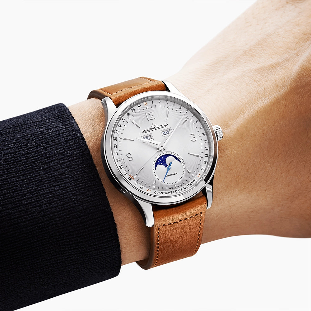 Master Control Calendar Silver Dial 40mm Automatic Leather Strap Watch