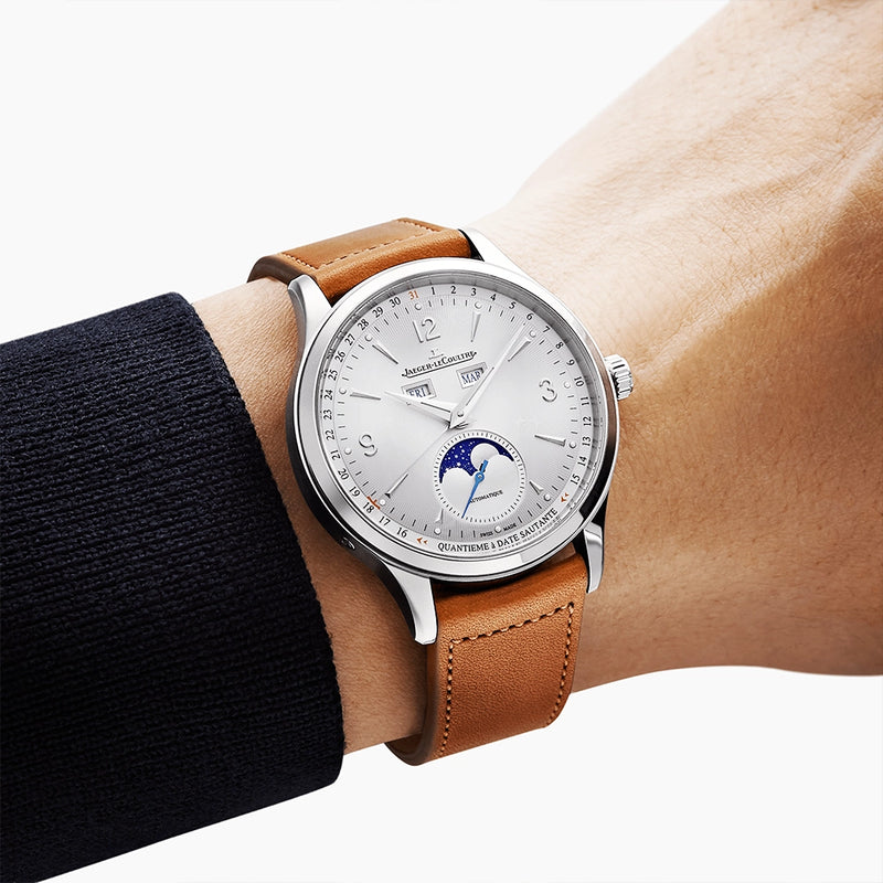 Jaeger-LeCoultre Master Control Calendar Silver Dial 40mm Automatic Leather Strap Watch - Berry's Jewellers