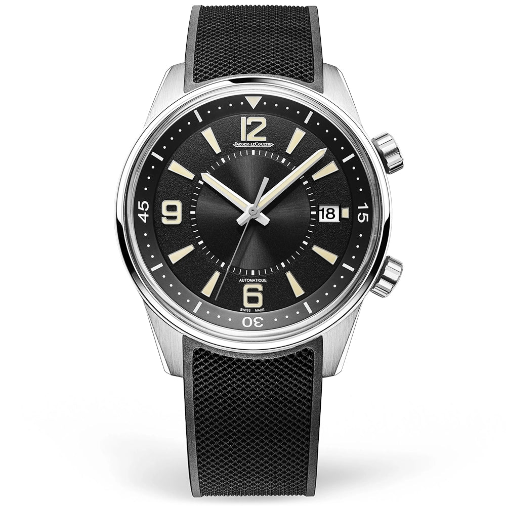 Jaeger-LeCoultre Polaris Date 42mm Black Dial Mens Rubber Strap Watch - Berry's Jewellers