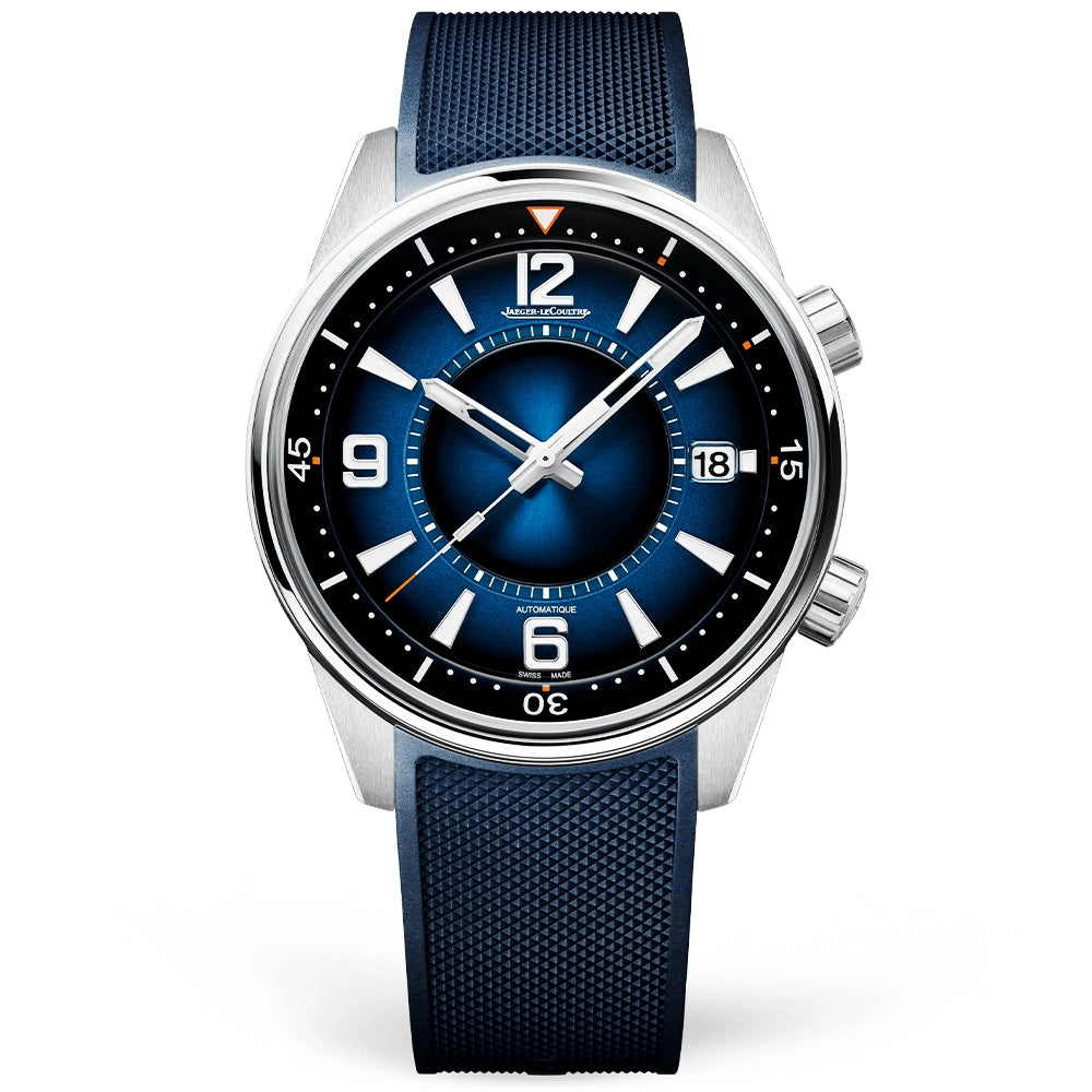 Polaris Date 42mm Blue Lacquer Dial Automatic Rubber Strap Watch