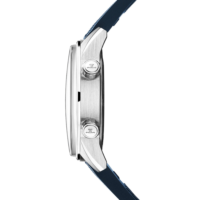 Polaris Date 42mm Blue Lacquer Dial Automatic Rubber Strap Watch