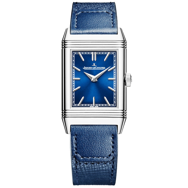 Jaeger-LeCoultre Reverso Tribute Monoface Blue Dial Leather Strap Watch - Berry's Jewellers
