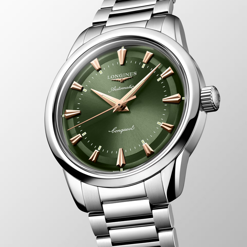 Conquest Heritage 38mm Green Dial Automatic Bracelet Watch