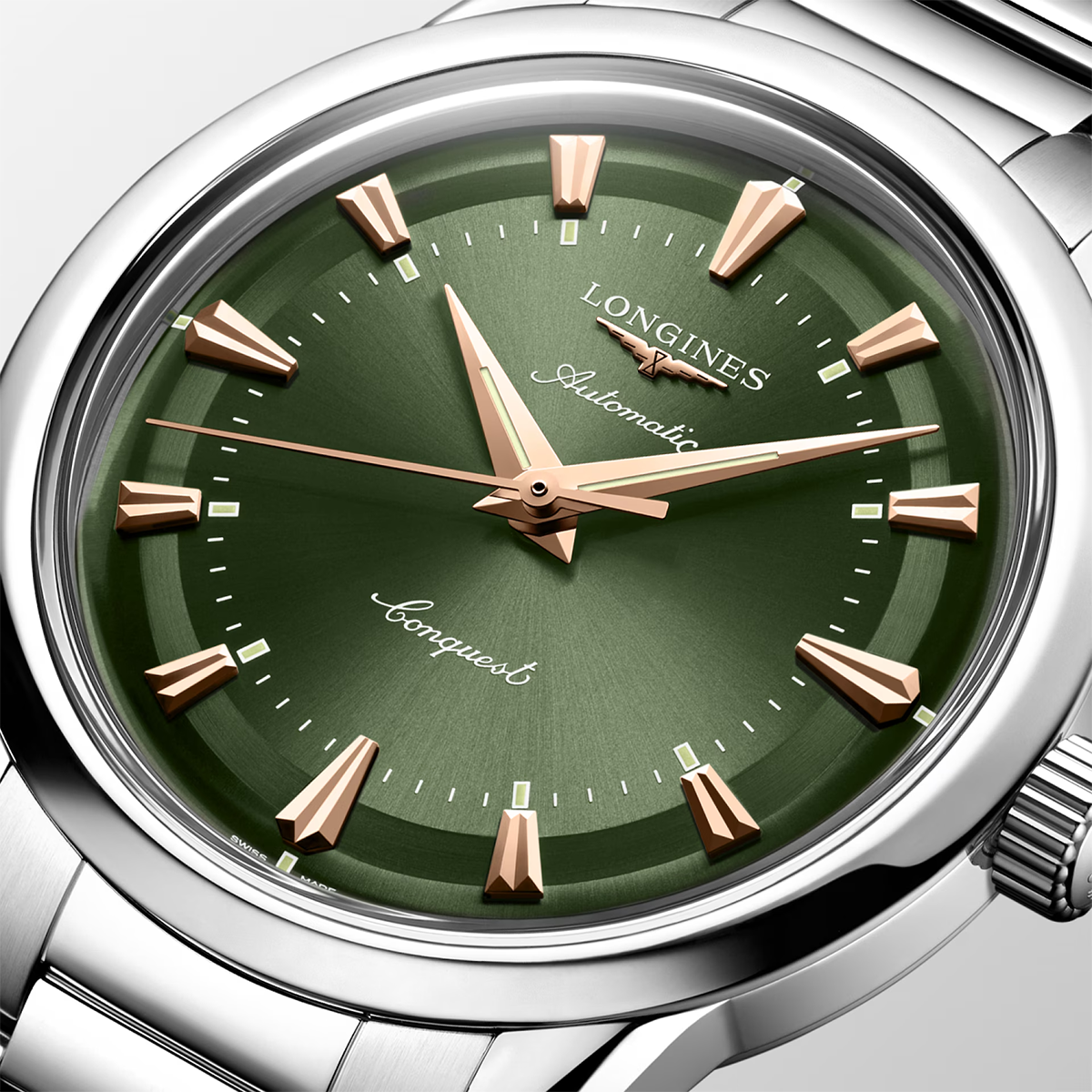 Conquest Heritage 38mm Green Dial Automatic Bracelet Watch
