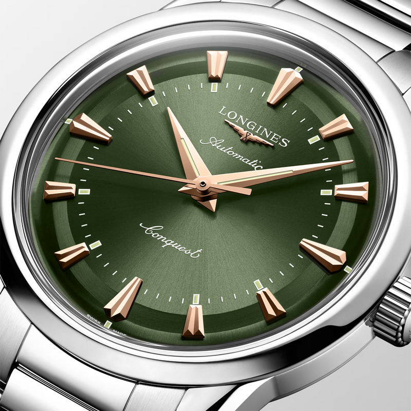 Conquest Heritage 38mm Green Dial Automatic Bracelet Watch