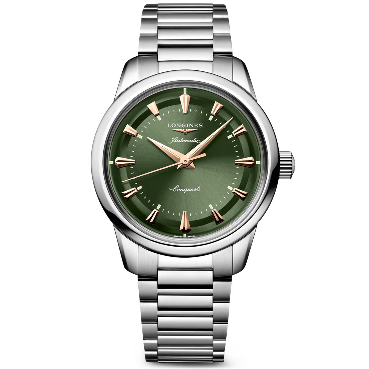 Conquest Heritage 38mm Green Dial Automatic Bracelet Watch