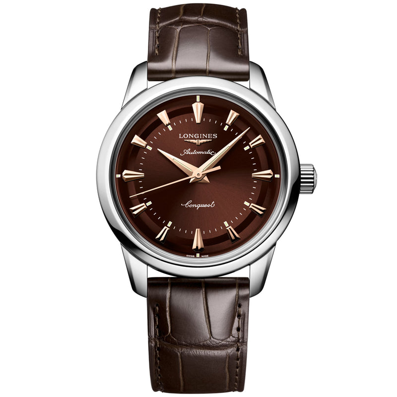 Longines Conquest Heritage Steel 38mm Men's Automatic Strap Watch - Berry's Jewellers