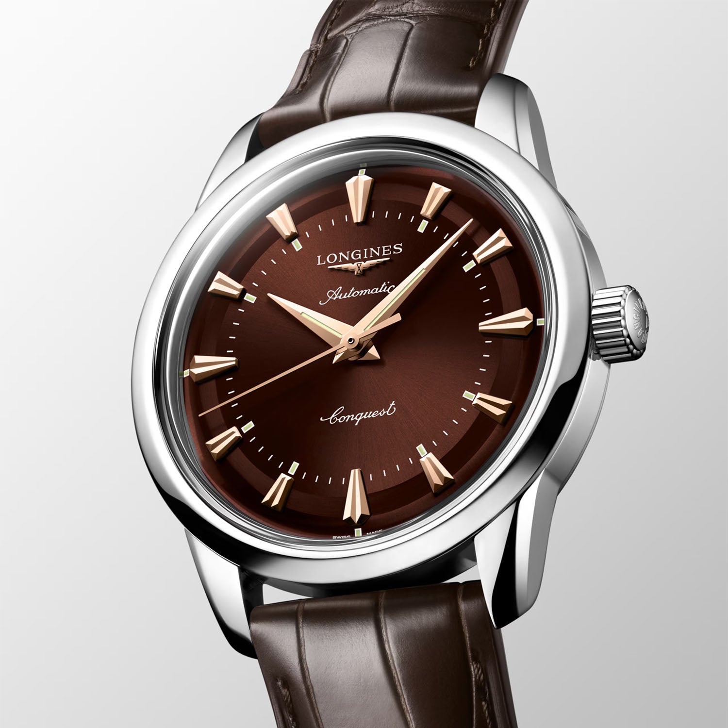 Longines Conquest Heritage Steel 38mm Men's Automatic Strap Watch - Berry's Jewellers